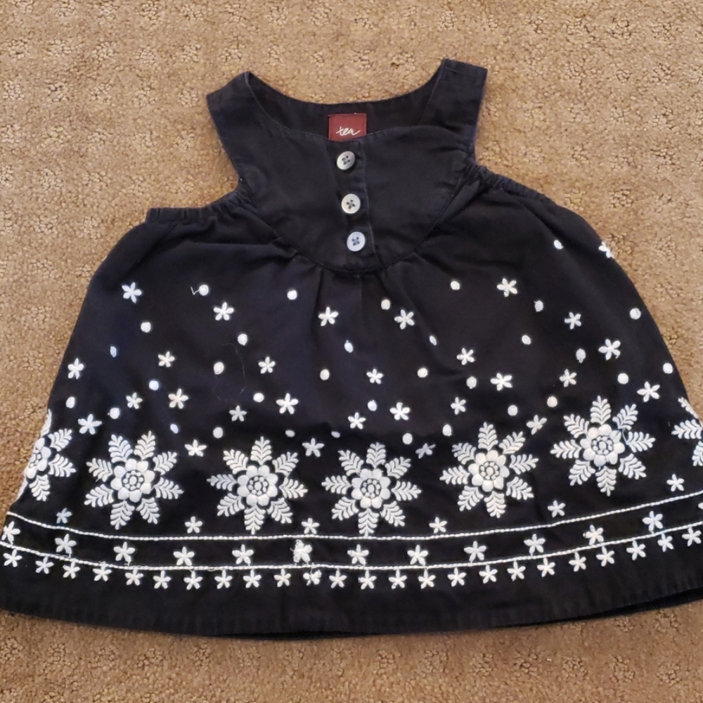 tea black floral dress